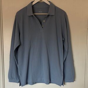 Everlane Long Sleeve Polo Tee Blue